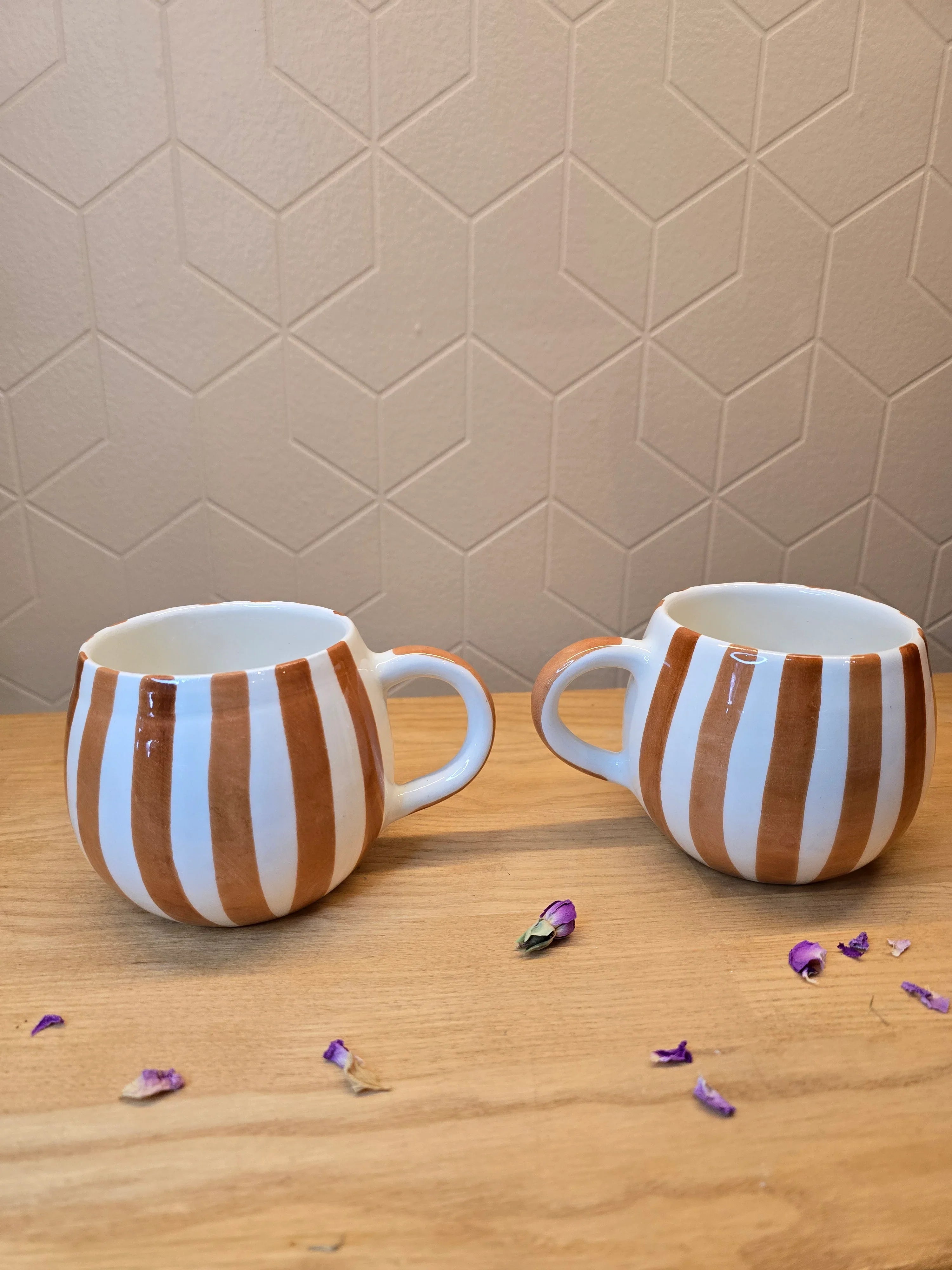 Mug Ourika Rayée Marron - Ij Beldi