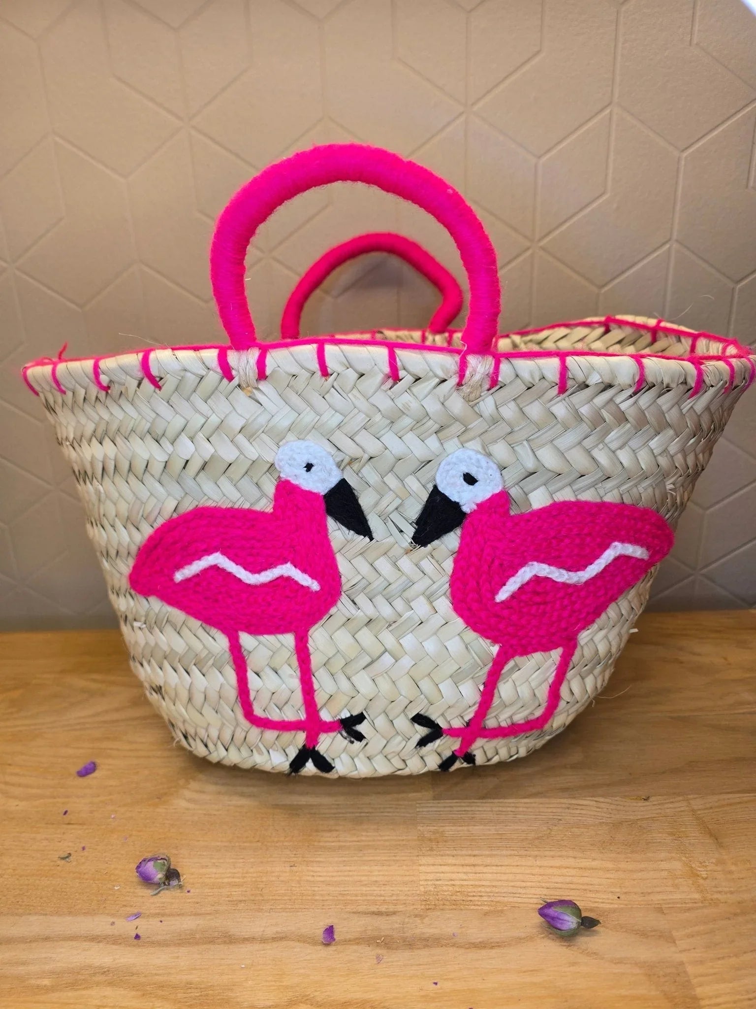 Mini Panier Souk Flamant Rose - Ij Beldi