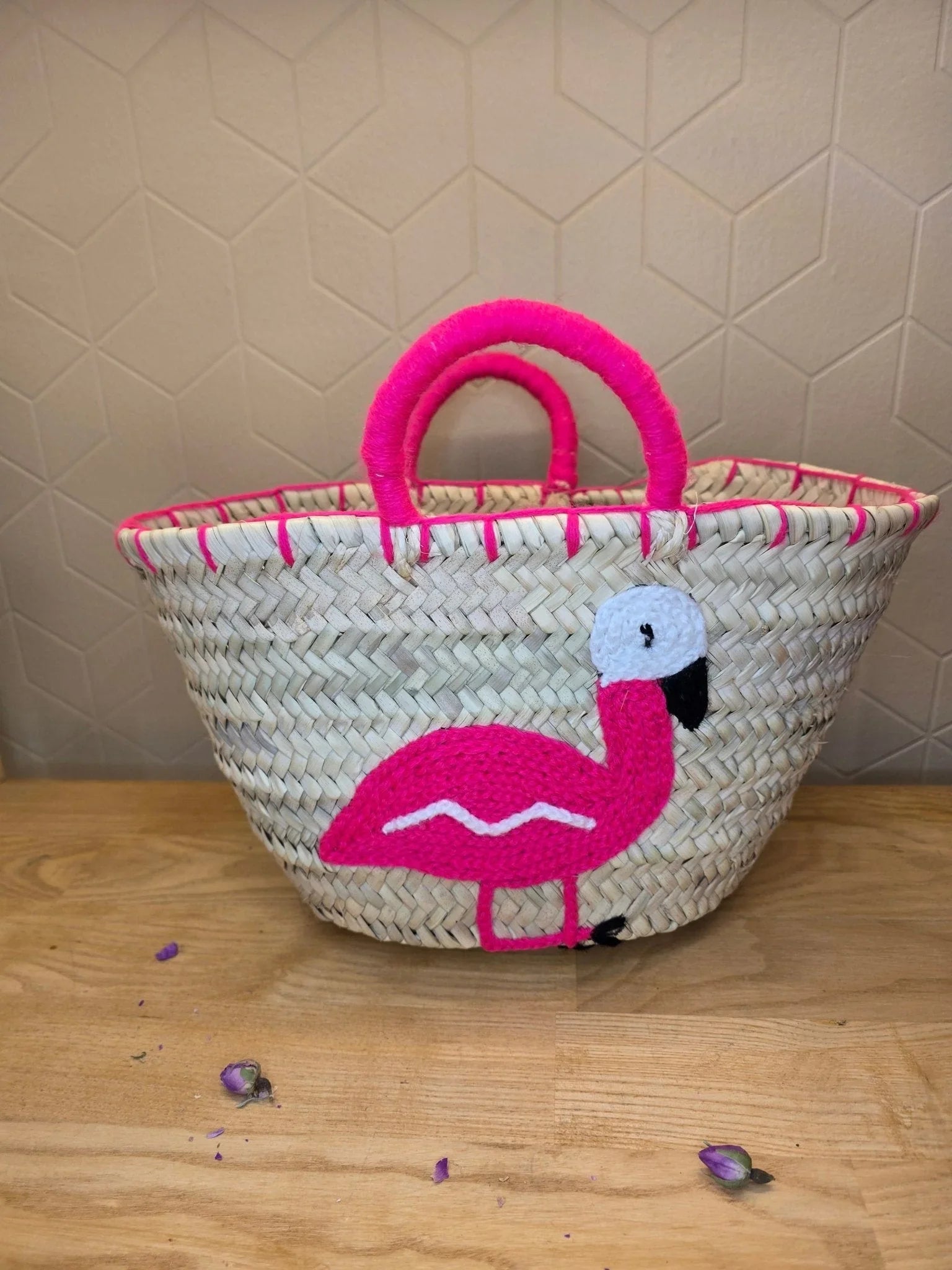 Mini Panier Souk Flamant Rose - Ij Beldi