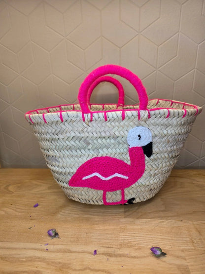 Mini Panier Souk Flamant Rose - Ij Beldi