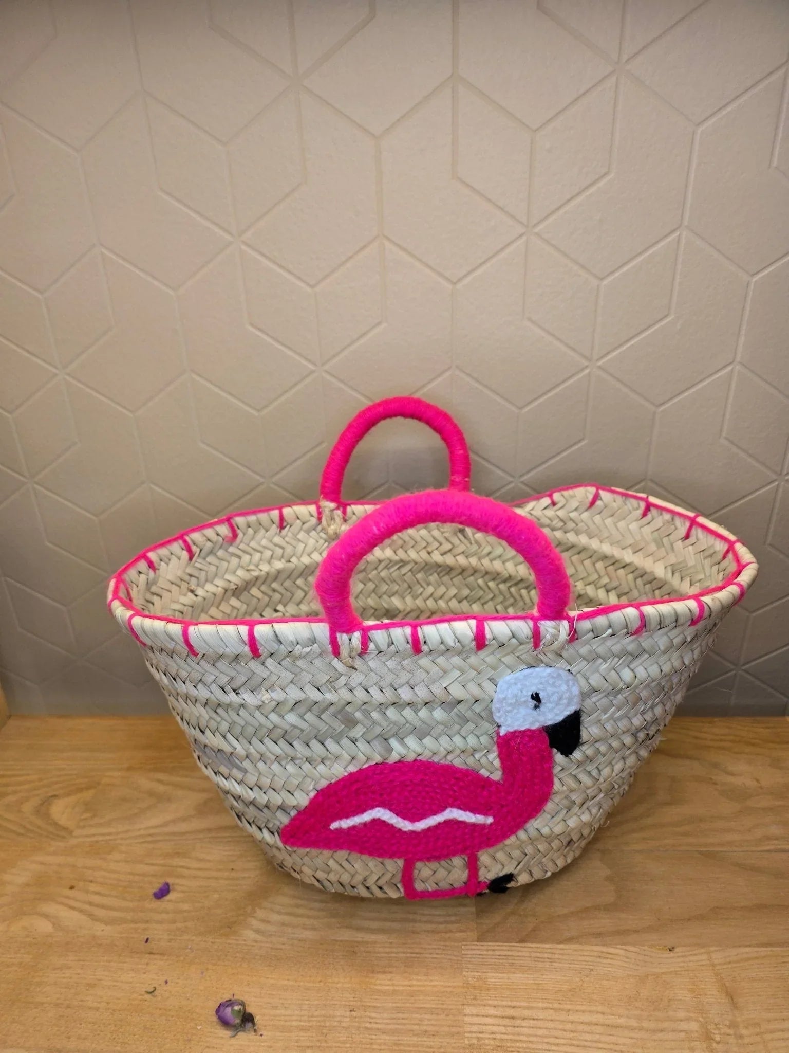 Mini Panier Souk Flamant Rose - Ij Beldi