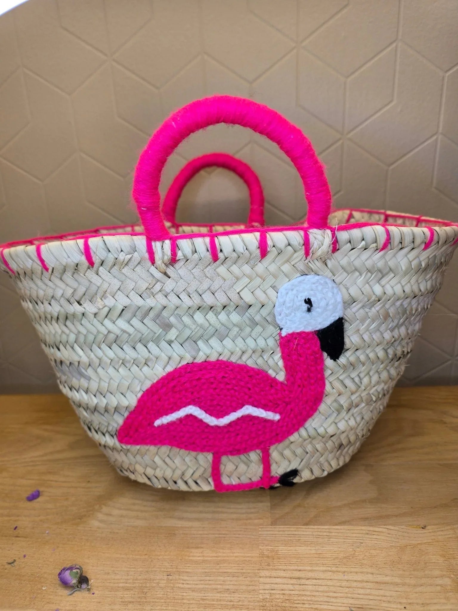 Mini Panier Souk Flamant Rose - Ij Beldi