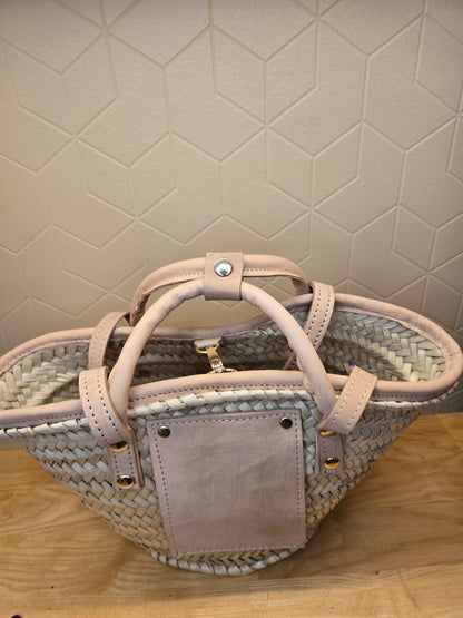 Mini Sac Panier Chic en Osier et Cuir - Ij Beldi