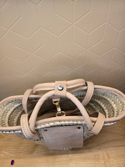 Mini Sac Panier Chic en Osier et Cuir - Ij Beldi